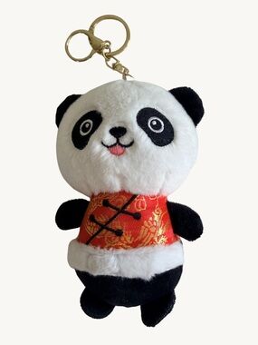 Cute Panda Plush Keychain Bag Charm Stuffed Animal Backpack Accessory